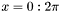 $x=0:2\pi $