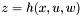 $ z = h(x,u,w)$