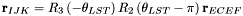 ${\bf r}_{IJK} = R_{3}\left(-\theta_{LST}\right)R_{2}\left(\theta_{LST}-\pi\right){\bf r}_{ECEF}$